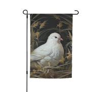 Drapeau de jardin floral imprimé herbe et colombe 30,5 x 45,7 cm toutes saisons décoration extérieure cour drapeau épais pour pelouse