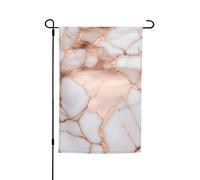 Drapeau de jardin floral imprimé marbre or rose 30,5 x 45,7 cm toutes saisons extérieur cour décoration épaisse pour pelouse drapeau