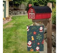 Drapeau de jardin floral imprimé Merry Christmas 30,5 x 45,7 cm pour toutes les saisons - Décoration de cour épaisse pour pelouse