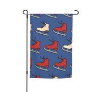 Drapeau de jardin floral imprimé patins à roulettes colorés 30,5 x 45,7 cm toutes saisons extérieur cour décoration épaisse pour pelouses drapeau