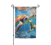 Drapeau de jardin floral imprimé tortues de mer 30,5 x 45,7 cm pour toutes les saisons, décoration de cour épaisse pour pelouse