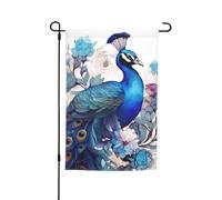 Drapeau de jardin floral paon 30,5 x 45,7 cm double face printemps été décoratif bannière drapeau de cour petit drapeau saisonnier vacances décoration extérieure