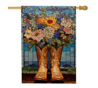 Drapeau de jardin floral pour printemps et été, bouquet de fleurs vibrantes, bannière de décoration extérieure, drapeau double face en toile de jute pour décoration de la maison, de la pelouse, 71 x
