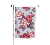 Drapeau de jardin floral rose rouge 30,5 x 45,7 cm double face printemps été décoratif bannière drapeau de cour petit drapeau saisonnier vacances décoration extérieure