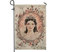 Drapeau de jardin floral vintage, fleurs de pêche douces, bannière de décoration d'intérieur, drapeau de pelouse double face pour décoration de printemps et d'été, design charmant et élégant pour les