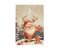 Drapeau de jardin folklorique traditionnel avec inscription « Merry Christmas in Traditional Folk Garden Flag » double face - Bannières de décoration saisonnière - Décoration de fête extérieure - 71 x