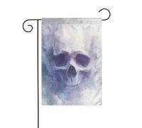 Drapeau de jardin foncé aquarelle crâne humain 30 x 45 cm vertical double face ferme vacances décorations extérieures drapeau cour