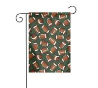 Drapeau de jardin Football Green Prints Drapeaux décoratifs principalement pour patios, jardins, pots de fleurs, terrasse, balcon. 30,5 x 45,7 cm