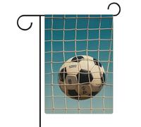 Drapeau de jardin « Football in The Football Network » - 32,6 x 47,5 cm - Vertical double face - Drapeaux de jardin d'été en lin - Décoration extérieure saisonnière pour cour de ferme, vacances, fête