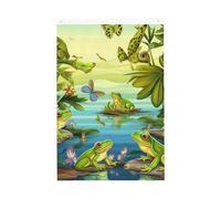 Drapeau de jardin « Frogs Sing Welcome » - 61 x 91 cm - Double face - Ne se décolore pas - Toile de fond pour photo - Bannière pour cour, porche, pelouse, décoration extérieure