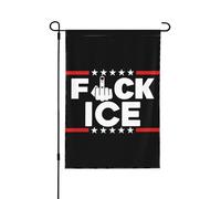 Drapeau de jardin « Fuck Ice » 28x40 « Soutenez les immigrants » « Make America Great » Panneau de jardin sans support Double face