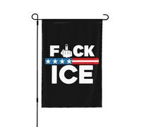 Drapeau de jardin « Fuck Ice » 30 x 45 cm - Soutenez les immigrants - Rendez sa grandeur à l'Amérique - Panneau de jardin sans support - Double face