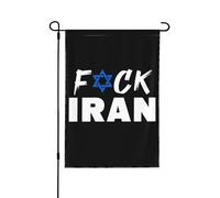 Drapeau de jardin « Fuck Iran » 12x18 double face « Je soutiens Israël » Panneau de jardin « Priez pour une maison forte » Pas de drapeaux pour mât
