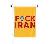 Drapeau de jardin « Fuck Iran » 30 x 45 cm double face « Je soutiens Israël » Panneau de jardin « Priez pour une maison forte » Drapeaux sans support