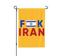 Drapeau de jardin « Fuck Iran » 30x45 cm double face « Je soutiens Israël » Panneau de jardin « Priez pour une maison forte » Drapeaux sans support