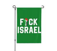 Drapeau de jardin Fuck Israel 12x18 Free Palestine We WillLeave Panneau de jardin Sauver le drapeau de Gaza Pas de support de drapeau double face