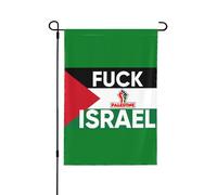Drapeau de jardin Fuck Israel 12x18 Free Palestine We WillLeave Panneau de jardin Sauver le drapeau de Gaza Pas de support de drapeau double face
