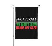 Drapeau de jardin Fuck Israel 28x40 Free Palestine We WillLeave Panneau de jardin Sauver le drapeau de Gaza Pas de support de drapeau double face