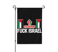 Drapeau de jardin « Fuck Israel » 30,5 x 45,7 cm - Drapeau de jardin solidaire de Gaza - Message pour la Palestine libre (recto verso)