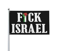 Drapeau de jardin « Fuck Israel Flag I Stand with Palestine » pour l'extérieur, bannière 5x8