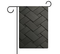 Drapeau de jardin géométrique noir en toile de jute double face pour maison, cour, 30,5 x 45,7 cm