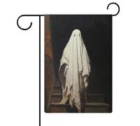 Drapeau de jardin Ghost Stands at The Top of Stairs - En toile de jute - Double face - 30,5 x 45,7 cm