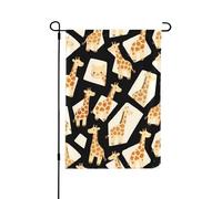 Drapeau de jardin girafe mignon double face imprimé bannière décoration de fête 71,1 x 101,6 cm