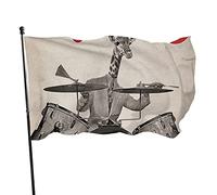 Drapeau de jardin girafes jouer de la batterie style art abstrait drapeau rétro en polyester avec 2 œillets en laiton bannière couleurs vives et résistant à la décoloration drapeau de jardin intérieur