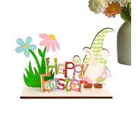 Drapeau de jardin gnome de Pâques, Assiettes de table de Pâques joyeuses | Drapeau de Pâques coloré | Décoration intérieure en bois, décorations de fête de Pâques pour cheminée, mur, bureau