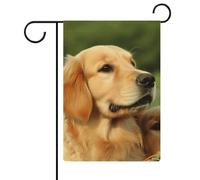 Drapeau de jardin Golden Retriever double face 30,5 x 45,7 cm, drapeau vertical en lin, drapeaux de maison durables pour décoration extérieure festivités