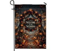 Drapeau de jardin gothique avec citation de mariage d'automne 30,5 x 45,7