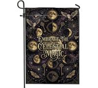 Drapeau de jardin gothique avec phases de lune céleste 30,5 x 45,7 cm