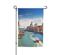 Drapeau de jardin Grand Canal en Italie 12x18 po Impression recto verso Drapeaux de jardin Drapeau de vacances intérieur ou extérieur pour bannière extérieure Toile de fond photo pour décoration intér