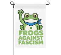 Drapeau de jardin « Grenouilles contre le fascisme » 12x18 Double face Taille unique Drapeaux d'extérieur