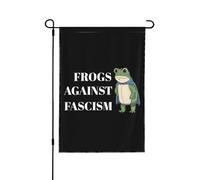 Drapeau de jardin « Grenouilles contre le fascisme » 30 x 45 cm (12 x 18 pouces) - Portland - Manifestation des grenouilles - Panneau de jardin - Drapeau de maison - Sans support - Double face