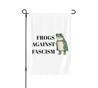 Drapeau de jardin « Grenouilles contre le fascisme » 30 x 45 cm (12 x 18 pouces) - Portland - Manifestation des grenouilles - Panneau de jardin - Drapeau de maison - Sans support - Double face