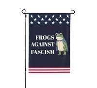 Drapeau de jardin « Grenouilles contre le fascisme » 30 x 45 cm (12 x 18 pouces) - Portland - Manifestation des grenouilles - Panneau de jardin - Drapeau de maison - Sans support - Double face