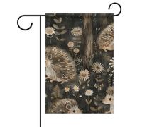 Drapeau de jardin gris hérisson double face - Décorations d'extérieur résistantes aux intempéries - Bannière de terrasse - Décorations de jardin pour toutes les saisons