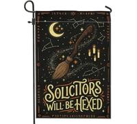 Drapeau de jardin Halloween avec citation amusante de sorcière 30,5 x 45,7 | Citation humoristique, drapeau de pelouse, motifs célestes, thème sorcellerie, décoration gothique, art extérieur