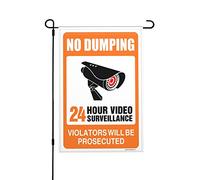 Drapeau de jardin Halloween Avertissement No Dumping Video Surveillance Violators Will Be Prosecuted Drapeau de jardin Home Sweet Home Drapeau de jardin Drapeau d'été