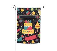 Drapeau de jardin « Happy Birthday » - 30,5 x 45,7 cm - Printemps - Été - Automne - Hiver - Drapeaux saisonniers double face - Bannière d'extérieur et d'intérieur - Pour décoration de maison
