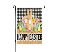Drapeau de jardin « Happy Easter Bunny » double face - 71,1 x 101,6 cm - Œufs de Pâques pour l'extérieur, décoration extérieure, décorations de cour de vacances pour toutes les saisons