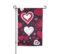 Drapeau de jardin « Happy Valentine's Day » - 30,5 x 45,7 cm - Printemps - Été - Automne - Hiver - Drapeaux saisonniers double face - Bannière d'extérieur et d'intérieur - Pour décoration de maison