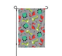 Drapeau de jardin Hello dinosaure 71,1 x 101,6 cm double face vertical en polyester pour décoration de maison, porche, ferme, patio, pelouse