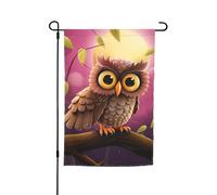 Drapeau de jardin hibou 30,5 x 45,7 cm double face printemps été décoratif bannière drapeau de cour petit drapeau saisonnier vacances décoration extérieure