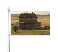 Drapeau de jardin « House On the Prairie Welcome » de 0,9 x 1,5 m, double face, ne se décolore pas, avec bannière extérieure en laiton, décoration pour cour, porche, pelouse