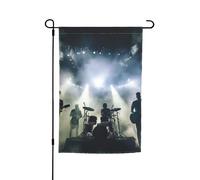 Drapeau de jardin humoristique avec impression musique fumée noire 2 - 30,5 x 45,7 cm