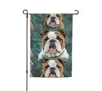 Drapeau de jardin humoristique avec un bouledogue anglais, 30 x 45 cm, impression recto-verso, pour la décoration extérieure de votre maison.