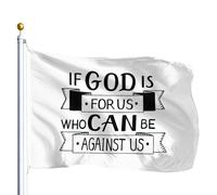 Drapeau De Jardin If God Is For Us Who Can Be Against Us Garden Flag Amusante Drapeau De Bienvenue Antifouling Drapeaus Décoratif Pour Patio Pavillon Pelouse 152X90CM