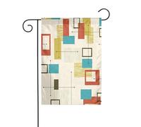 Drapeau de jardin Impression moderne du milieu du siècle Drapeaux décoratifs principalement pour patios, jardins, pots de fleurs, terrasse, balcon. 12 x 18 pouces
